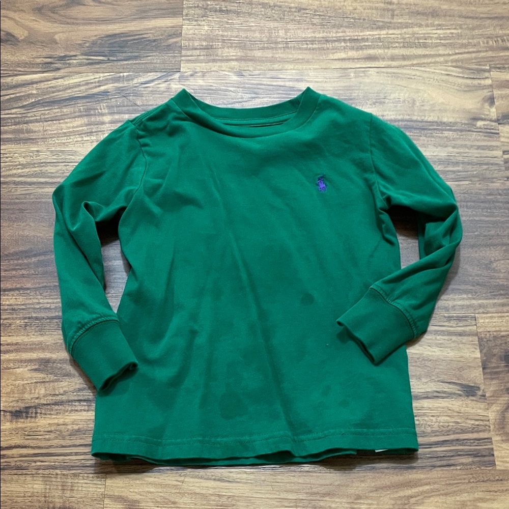 Ralph Lauren Green Long Sleeve Kids Tee